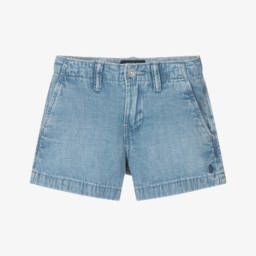 Ralph Lauren-Girls Washed Blue Denim Shorts | Childrensalon Outlet