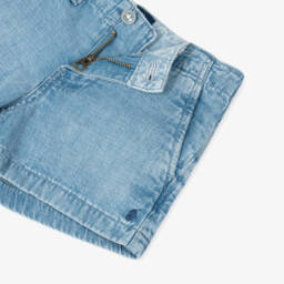 Ralph Lauren-Girls Washed Blue Denim Shorts | Childrensalon Outlet
