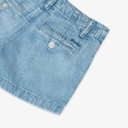 Ralph Lauren-Girls Washed Blue Denim Shorts | Childrensalon Outlet