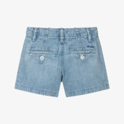 Ralph Lauren-Girls Washed Blue Denim Shorts | Childrensalon Outlet