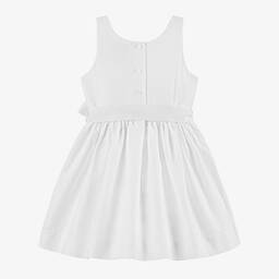 Ralph Lauren-Girls White Cotton Dress | Childrensalon Outlet