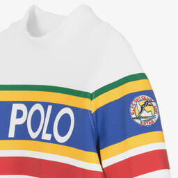 Поло Ralph Lauren-Белый свитшот для девочек | Childrensalon Outlet