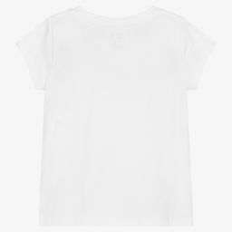 رالف لورين-تيشيرت قطن جيرسي لون أبيض للبنات | Childrensalon Outlet