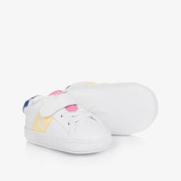 Ralph Lauren-Girls White Playtime Pre-Walker Shoes | Childrensalon Outlet
