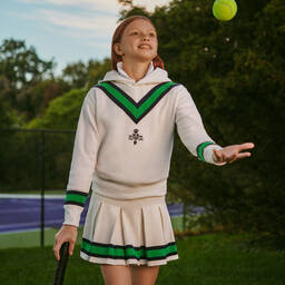 Поло Ralph Lauren-Белая хлопковая юбка с полосой | Childrensalon Outlet