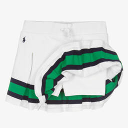 Поло Ralph Lauren-Белая хлопковая юбка с полосой | Childrensalon Outlet