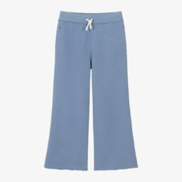 Ralph Lauren-بنطلون رياضي بأرجل واسعة قطن جيرسي لون أزرق للبنات | Childrensalon Outlet