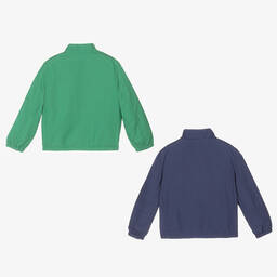 Polo رالف لورين-جاكيت بوجهين قطن لون أخضر و كحلي للأولاد | Childrensalon Outlet