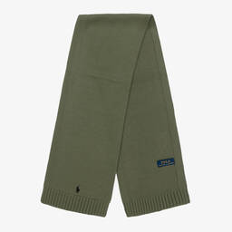 Ralph Lauren-سكارف صوف محبوك لون أخضر | Childrensalon Outlet