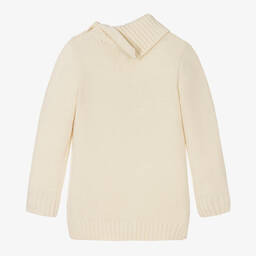 Polo رالف لورين-كنزة بياقة عالية صوف محبوك لون عاجي للبنات | Childrensalon Outlet