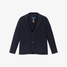 Ralph Lauren-Navy Boys Cotton Knit Blazer | Childrensalon Outlet