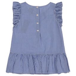 Поло Ralph Lauren-Синяя блузка в мелкую клетку для подростков | Childrensalon Outlet