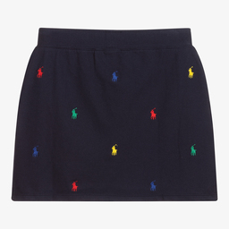 Polo Ralph Lauren-تنورة تينز قطن بيكيه لون كحلي | Childrensalon Outlet