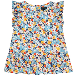 Поло Ralph Lauren-Сине-желтый топ в цветочек для подростков | Childrensalon Outlet