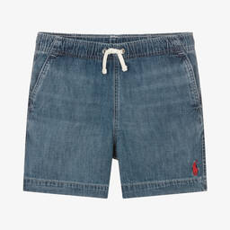 Поло Ralph Lauren-Синие джинсовые шорты без застежки | Childrensalon Outlet