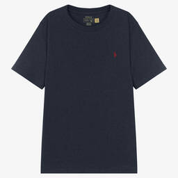 Ralph Lauren-تيشيرت تينز ولادي قطن لون كحلي | Childrensalon Outlet