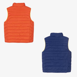 Polo رالف لورين-جيليه بافر بوجهين تينز ولادي لون برتقالي وأزرق | Childrensalon Outlet