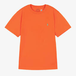 Ralph Lauren-تيشيرت تينز ولادي قطن لون برتقالي | Childrensalon Outlet