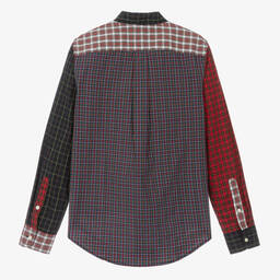 رالف لورين-قميص تينز ولادي قطن لون أحمر وكحلي | Childrensalon Outlet