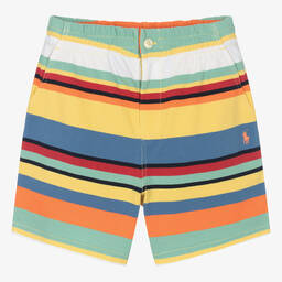 Ralph Lauren-Teen Boys Yellow Striped Cotton Shorts | Childrensalon Outlet