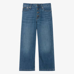 Ralph Lauren-Teen Girls Blue Denim Wide Leg Crop Jeans | Childrensalon Outlet