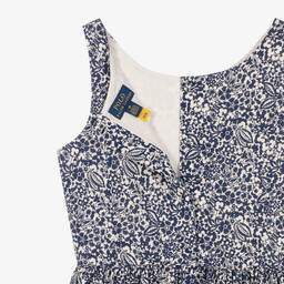 رالف لورين-فستان تينز بناتي قطن لون كحلي بطبعة ورود | Childrensalon Outlet