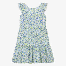 Ralph Lauren-Teen Girls Blue Floral Print Cotton Dress | Childrensalon Outlet