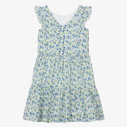 Ralph Lauren-Teen Girls Blue Floral Print Cotton Dress | Childrensalon Outlet