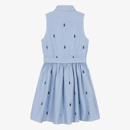 Ralph Lauren-Teen Girls Blue Oxford Cotton Shirt Dress | Childrensalon Outlet
