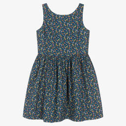 Ralph Lauren-Teen Girls Blue & Pink Floral Cotton Dress | Childrensalon Outlet