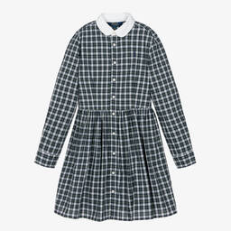 Ralph Lauren-Teen Girls Blue Plaid Check Shirt Dress | Childrensalon Outlet