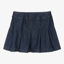Ralph Lauren-Teen Girls Blue Pleated Denim Skirt | Childrensalon Outlet