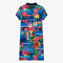 Ralph Lauren-فستان بولو قطن بيكيه لون أزرق للمراهقات | Childrensalon Outlet