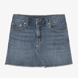 Ralph Lauren-Teen Girls Blue Washed Cotton Denim Skirt | Childrensalon Outlet