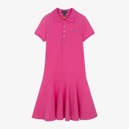 Ralph Lauren-Teen Girls Fuchsia Pink Cotton Polo Dress | Childrensalon Outlet