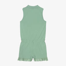 Polo Ralph Lauren-بلاي سوت تينز بناتي قطن بيكيه لون أخضر | Childrensalon Outlet