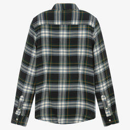 Ralph Lauren-Teen Girls Green Cotton Tartan Frill Blouse | Childrensalon Outlet