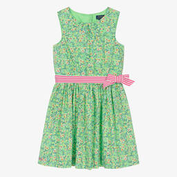 Ralph lauren green floral dress top