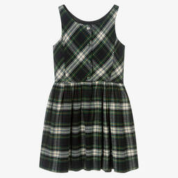 Поло Ralph Lauren-Зеленое платье в шотландскую клетку для девочек-подростков | Childrensalon Outlet
