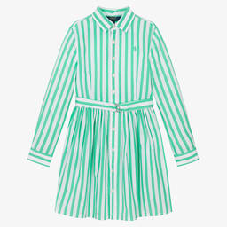 Ralph Lauren Robe chemise orange et blanche ado Childrensalon
