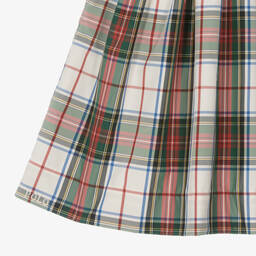Ralph Lauren-Teen Girls Ivory & Green Tartan Taffeta Dress | Childrensalon Outlet