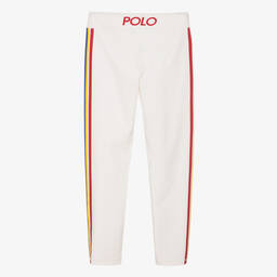 Поло Ralph Lauren-Кремовые легинсы с лампасами | Childrensalon Outlet
