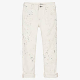 Ralph Lauren-Кремовые джинсы с брызгами краски | Childrensalon Outlet