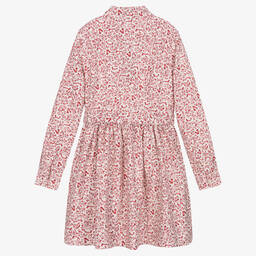 Ralph Lauren-فستان بطبعة ورود قطن لون زهري تينز بناتي | Childrensalon Outlet