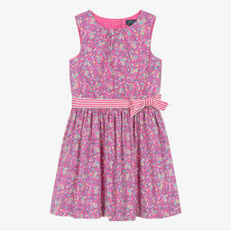 Ralph Lauren-Teen Girls Pink Floral Cotton Dress | Childrensalon Outlet
