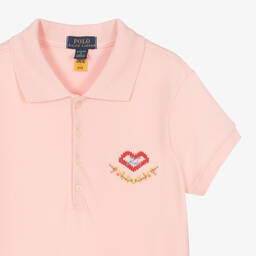 Поло Ralph Lauren-Розовое платье с сердечком | Childrensalon Outlet