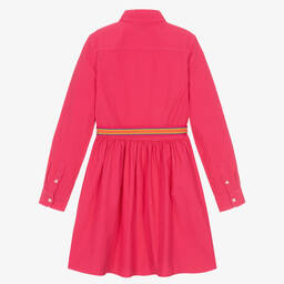 Ralph Lauren-فستان قميص تينز بناتي قطن أكسفورد لون زهري | Childrensalon Outlet