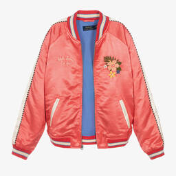 Ralph Lauren-Teen Girls Pink Satin Baseball Jacket | Childrensalon Outlet