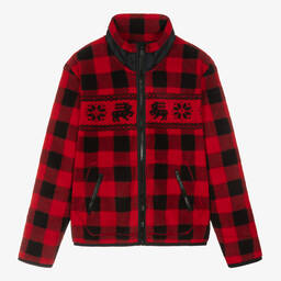 رالف لورين-توب بسحّاب تينز بناتي فليس لون أحمر | Childrensalon Outlet