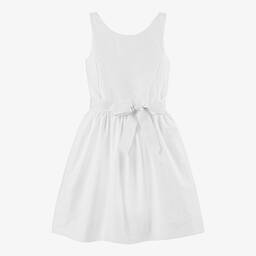 Ralph Lauren-Teen Girls White Cotton Dress | Childrensalon Outlet